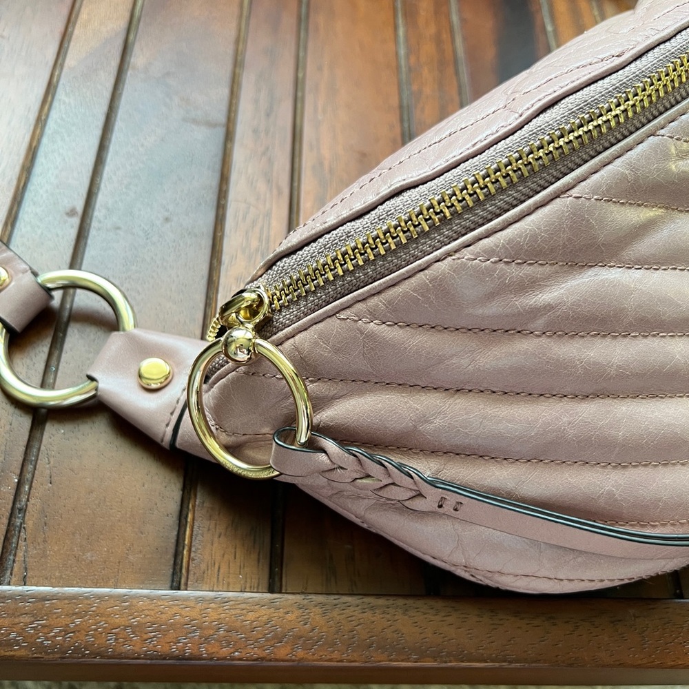 Rebecca Minkoff Large Leather Sling Belt Bag Edie Quilted Chevron
